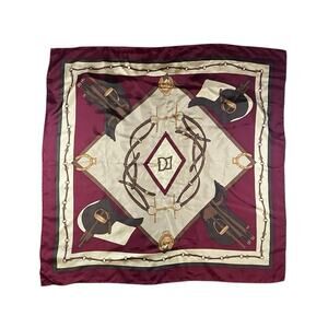 Vintage 80s Doncaster Equestrian Silk Scarf NWT - 34”x34”
